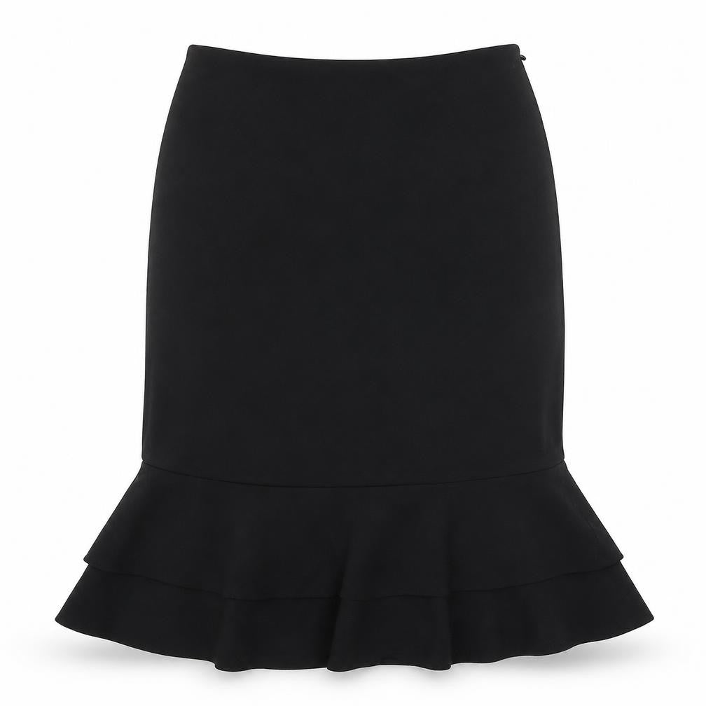 Precis Womens Black Polyester Trumpet Skirt Size 12 Zip