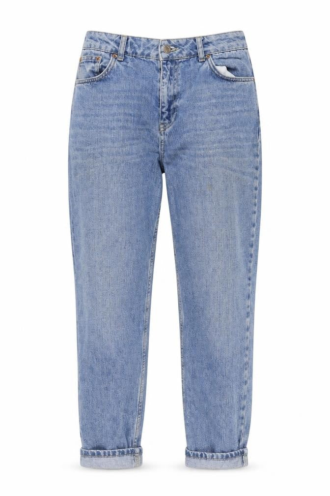 Topshop Womens Blue Cotton Straight Jeans Size 30 Regular Zip