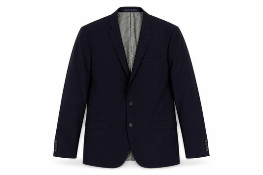 Front view of limehaus men’s black polyester jacket blazer, size 40, regular