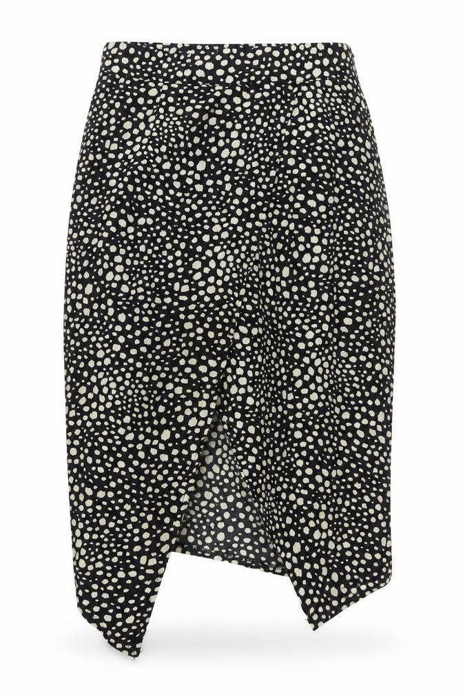 Missguided Womens Black Animal Print Polyester Wrap Skirt Size 8 Zip - Asymmetric