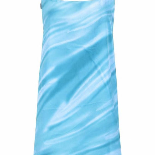 Preworn Womens Blue Tie Dye Polyester Wrap Dress One Size Square Neck