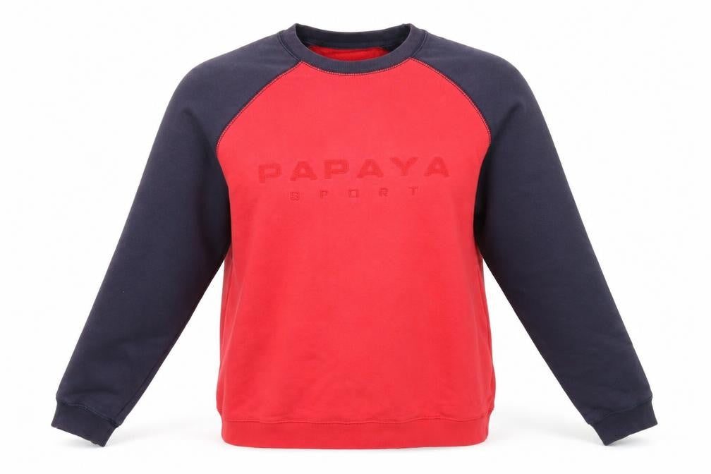 Front view of Papaya women’s red cotton pullover sweatshirt, size S, pullover