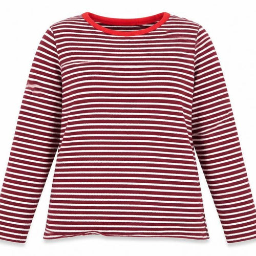 Marks and Spencer Womens Purple Round Neck Striped Cotton Pullover Jumper Size 14