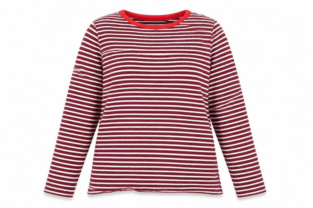 Marks and Spencer Womens Purple Round Neck Striped Cotton Pullover Jumper Size 14