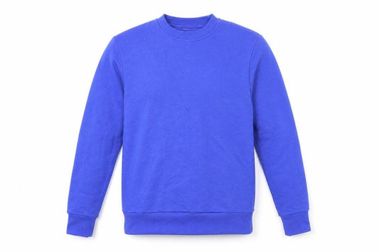 Front view of Primark men’s blue cotton pullover sweatshirt, size XS