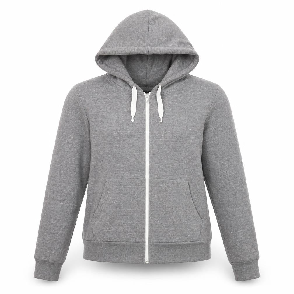 Topshop Womens Grey Cotton Full Zip Hoodie Size 6 Zip