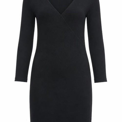 Mango Womens Black Polyester A-Line Size S V-Neck Pullover