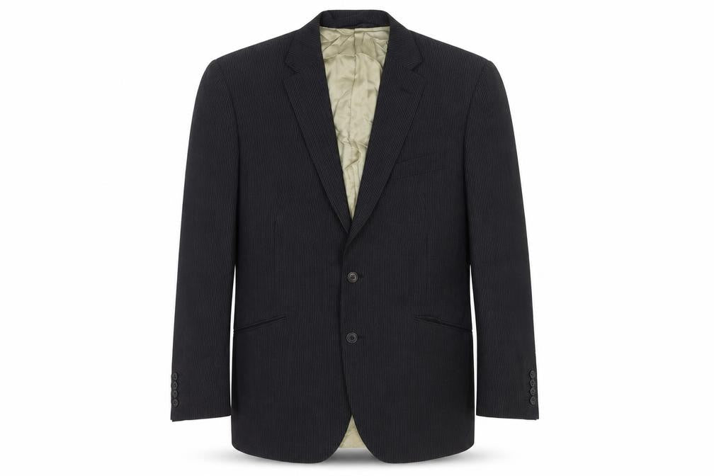 Front view of Marks & Spencer men’s grey wool jacket blazer, size M, regular
