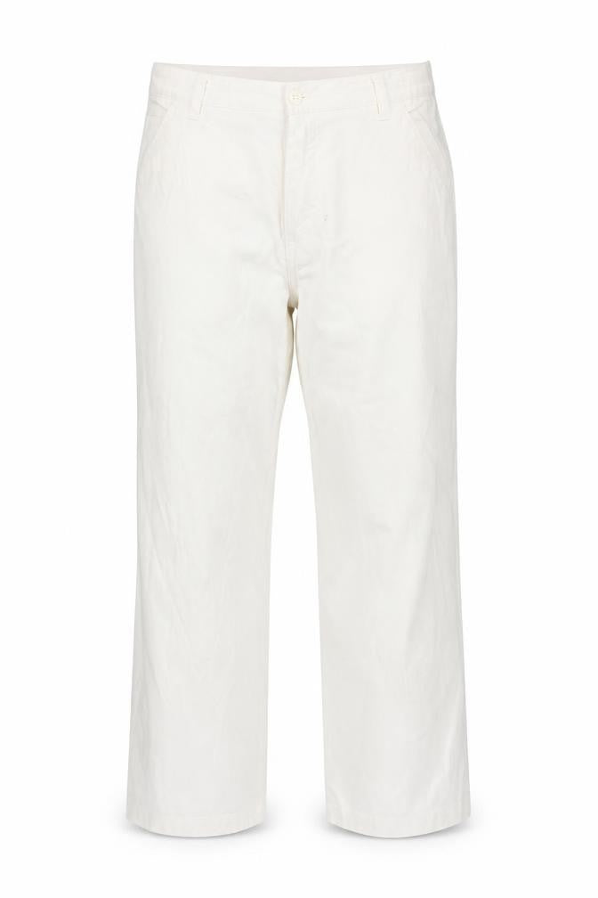 Preworn Womens Ivory Cotton Trousers Size 34 in L30 in Regular Button