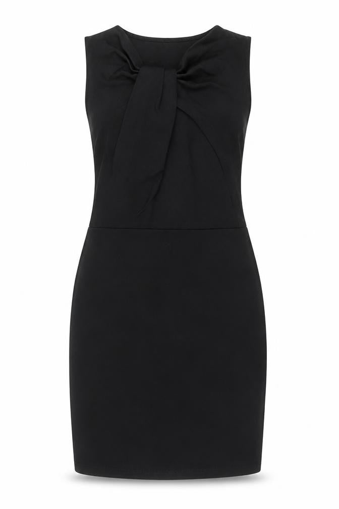Front view of Topshop women’s black polyamide a-line, size UK 10, round neck pullover