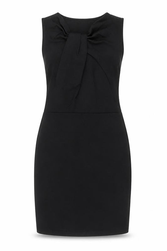 Front view of Topshop women’s black polyamide a-line, size UK 10, round neck pullover