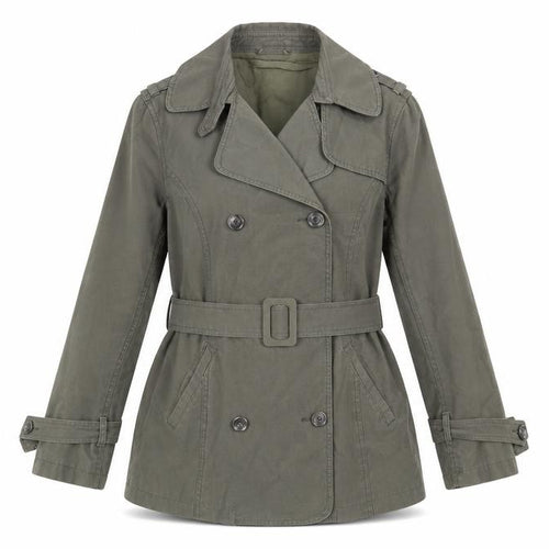 Papaya Womens Brown Trench Coat Coat Size 12 Buckle