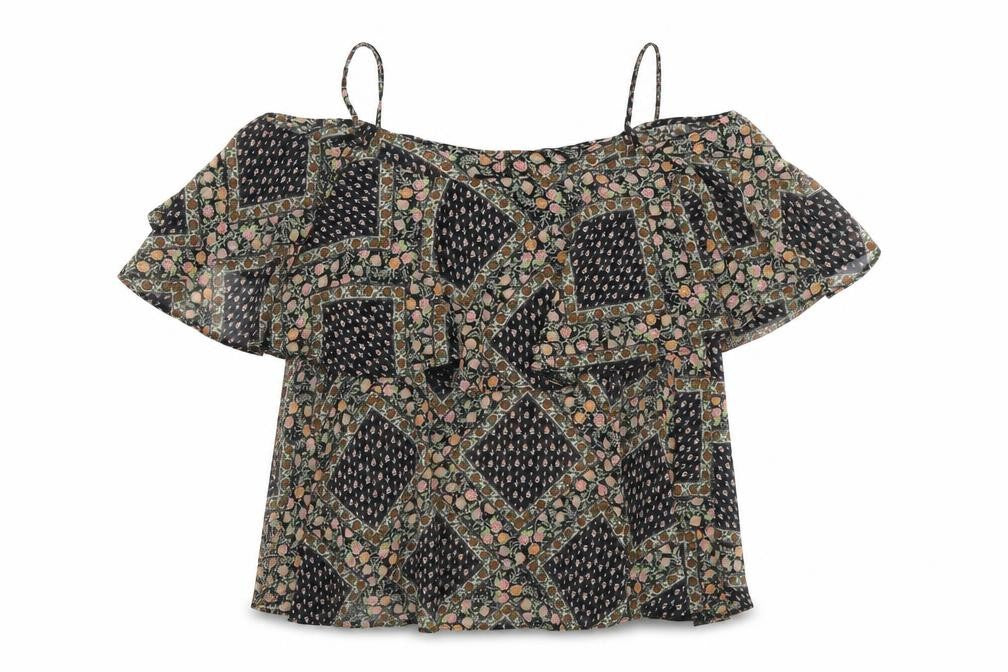 Atmosphere Womens Multicoloured Floral Polyester Basic Blouse Size 10 Square Neck - Cold Shoulder