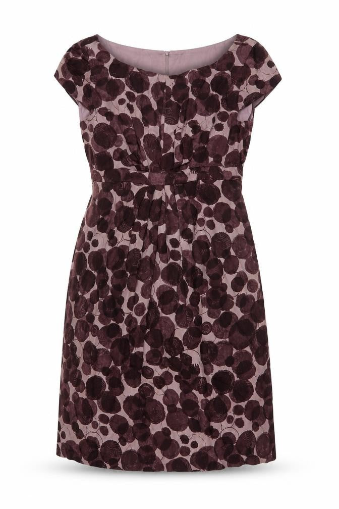 Great Plain Womens Purple Geometric Viscose A-Line Size L Scoop Neck Zip