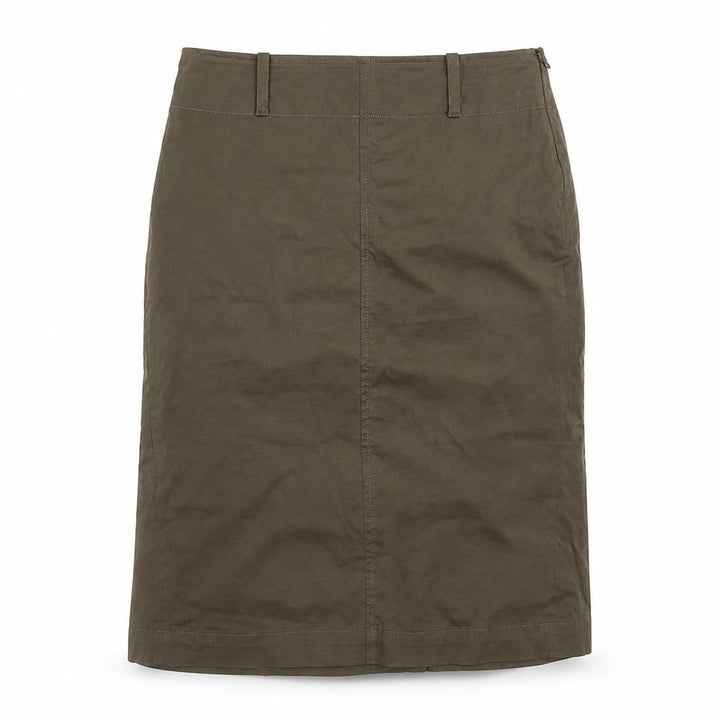 Uniqlo Womens Green Cotton Straight & Pencil Skirt Size 10 Zip