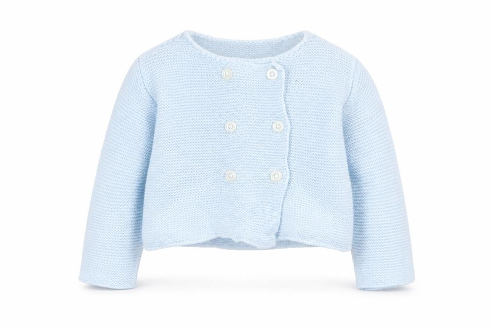 GOCCO Boys Blue Acrylic Cardigan Jumper Size 6-9 Months Button
