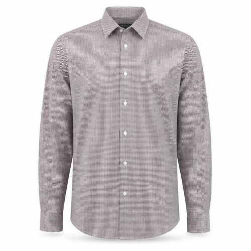 Primark Mens Purple Check Polyester Button-Up Size M Collared Button