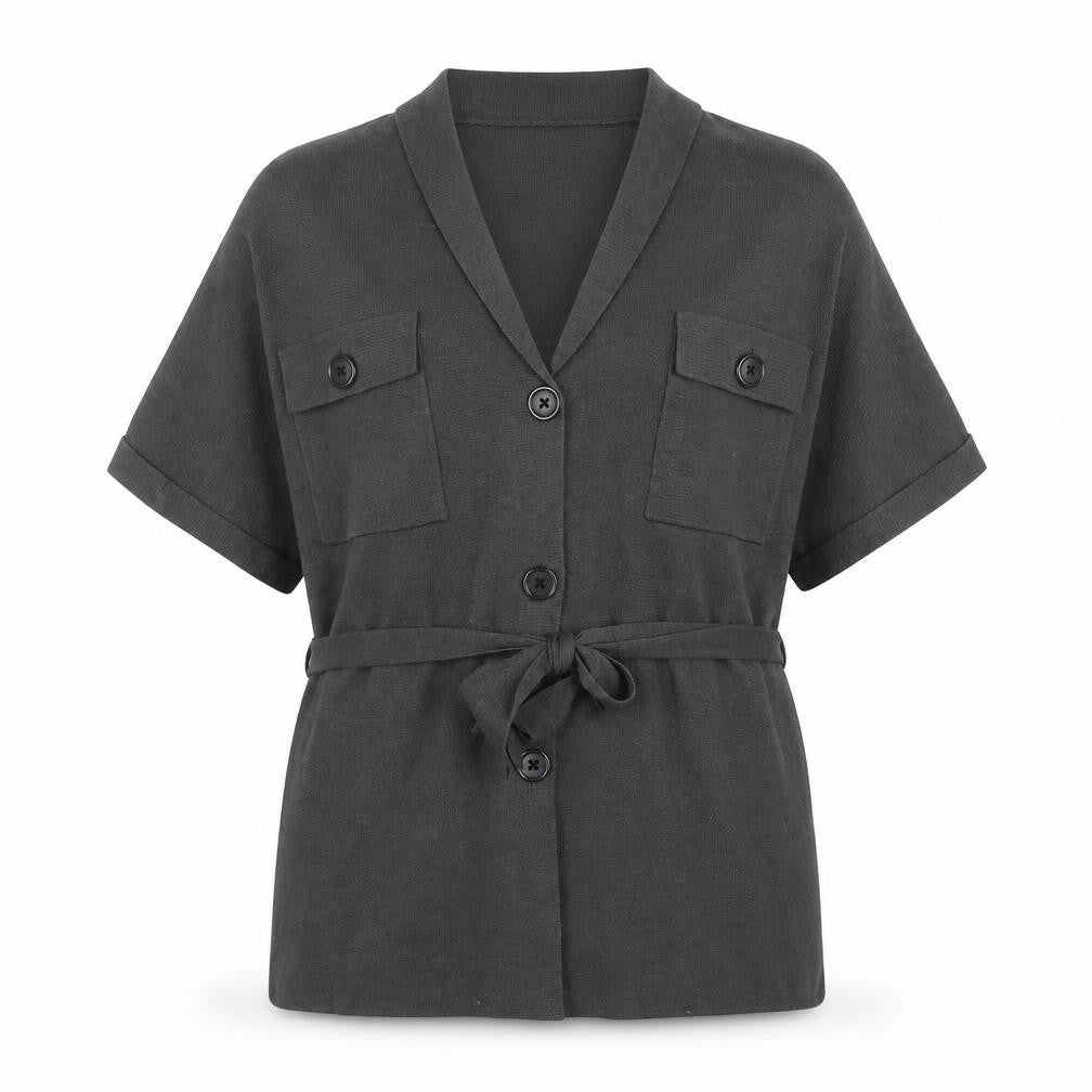 Primark Womens Grey V-Neck Polyester Cardigan Jumper Size S - Size 10-12
