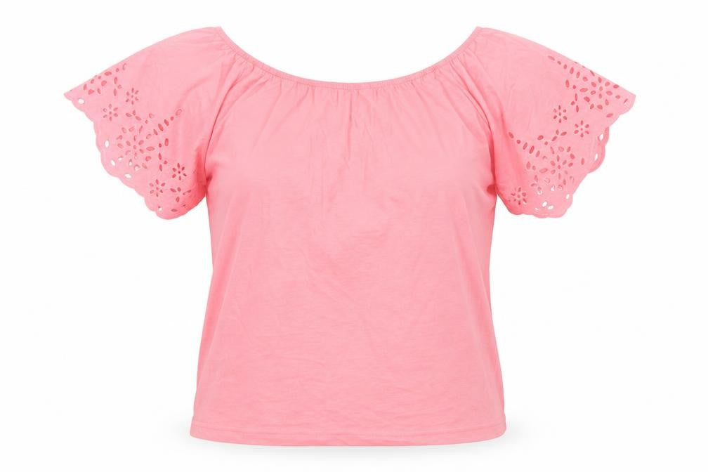 Dunnes Womens Pink Viscose Basic Blouse Size S Round Neck