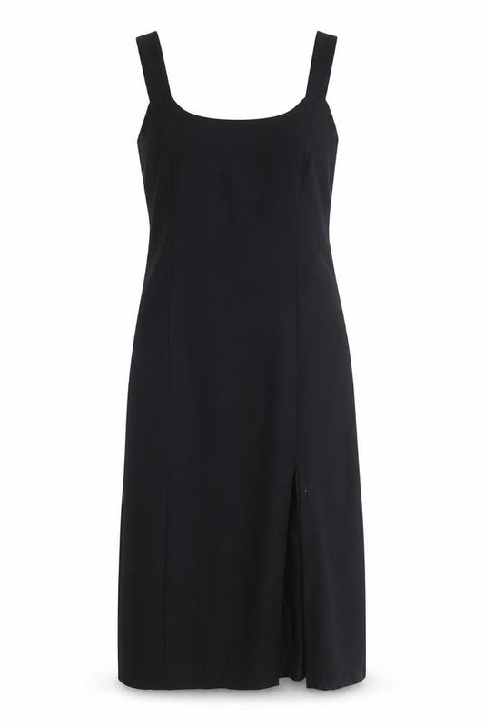 Front view of Classics women’s black polyester a-line, size UK 12, scoop neck zip