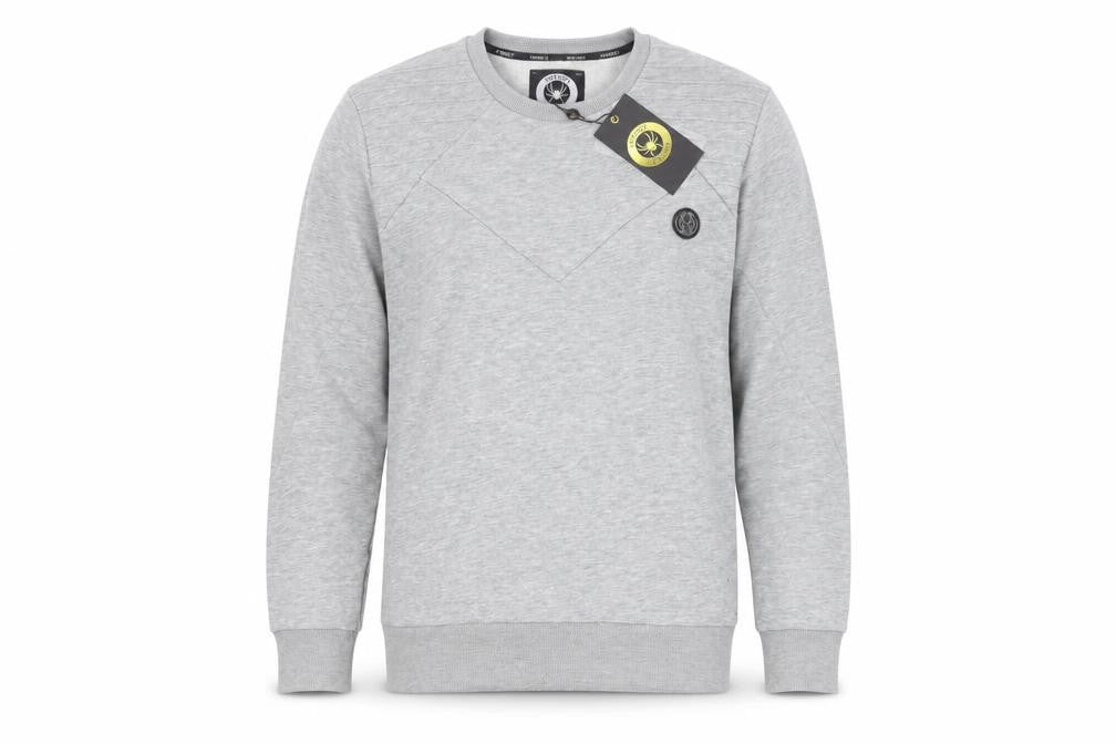 Front view of Intense men’s grey cotton pullover sweatshirt, size M
