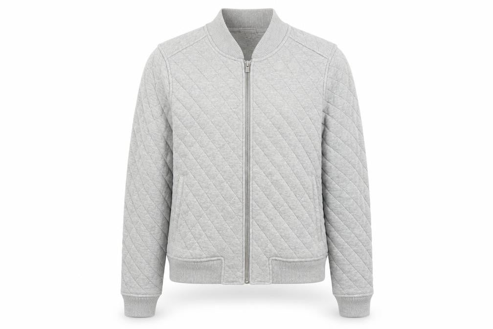 Front view of Gap women’s grey cotton full zip sweatshirt, size L, zip