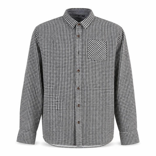 Brave Soul Mens Black Check Cotton Button-Up Size XL Collared Button