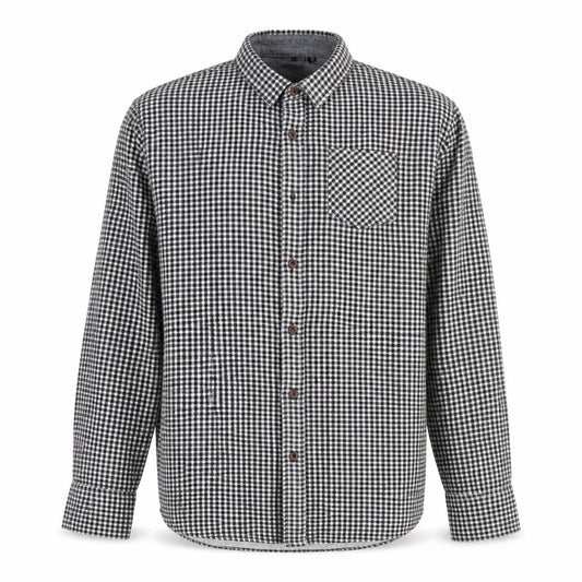 Brave Soul Mens Black Check Cotton Button-Up Size XL Collared Button