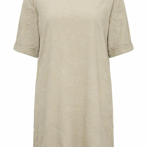 ASOS Womens Beige Viscose T-Shirt Dress Size 8 Round Neck Pullover