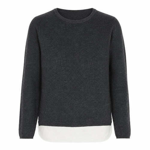 Dorothy Perkins Womens Grey Scoop Neck Acrylic Pullover Jumper Size 8 - Chiffon Hem