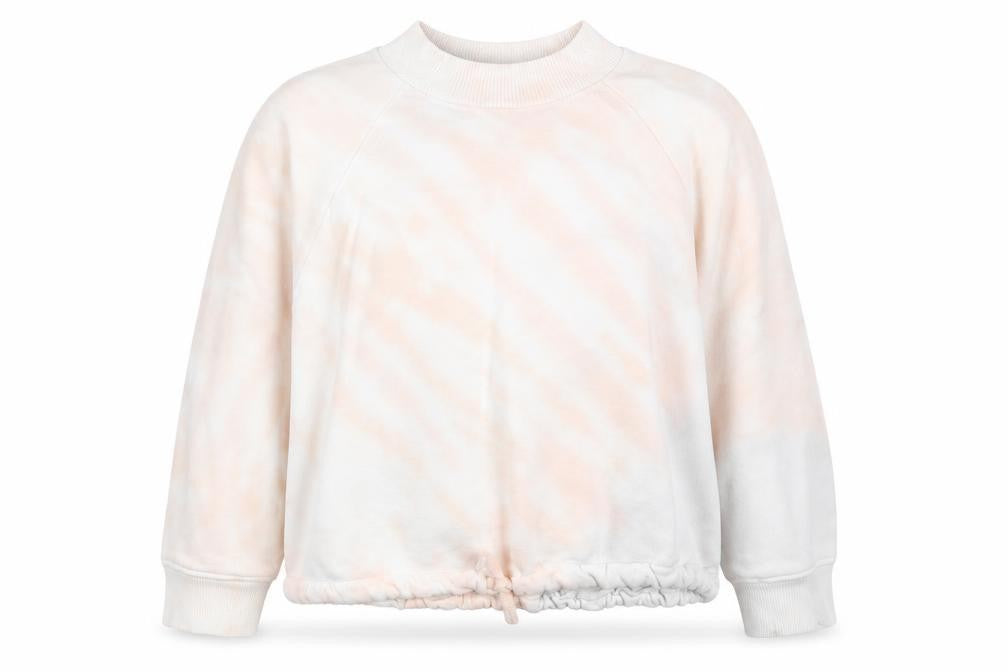 Front view of Next girls’ multicoloured cotton pullover sweatshirt, size 8, years drawstring