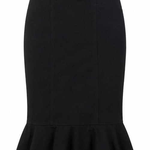 CC Womens Black Viscose Trumpet Skirt Size 10 Zip