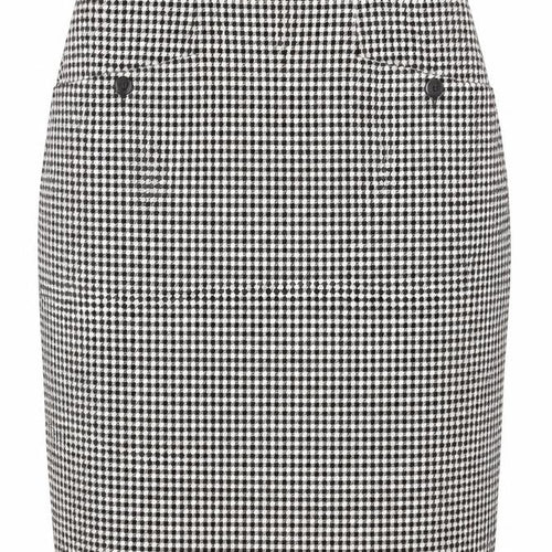 Kays Womens Black Check Polyester Straight & Pencil Skirt Size 12 Zip