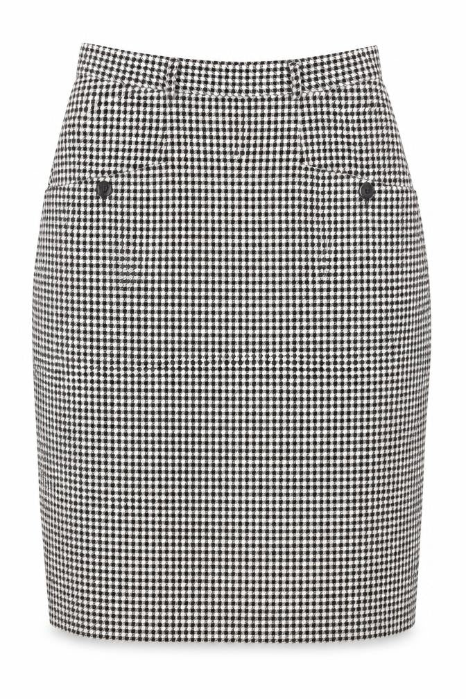 Kays Womens Black Check Polyester Straight & Pencil Skirt Size 12 Zip