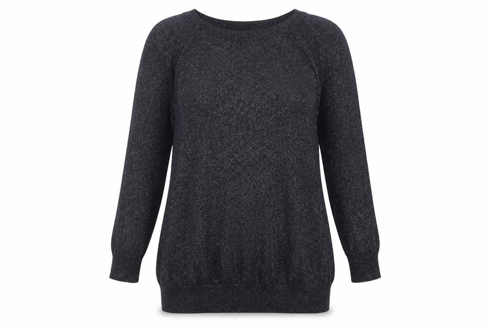 Front view of Gap women’s blue round neck cotton jumper, size S