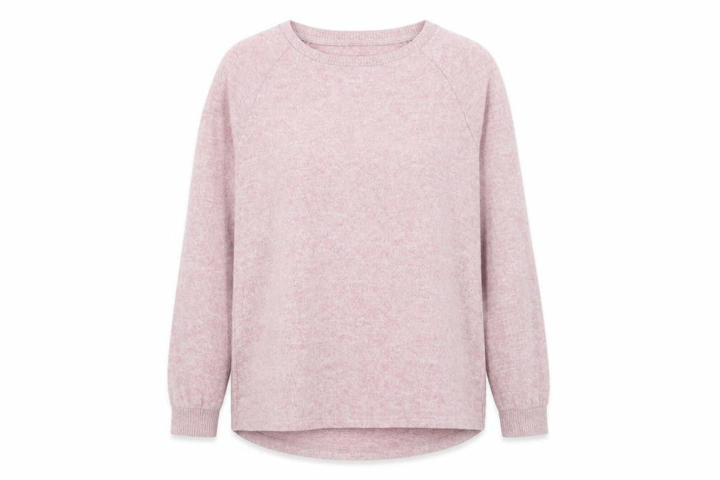 Front view of Primark women’s pink round neck polyester jumper, size S