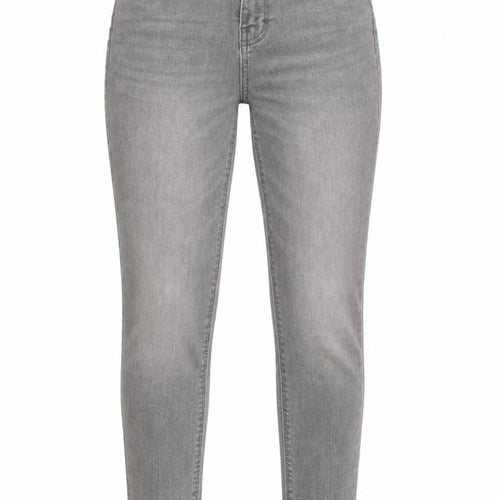 Denim & Co. Womens Grey Cotton Skinny Jeans Size 8 L25 in Regular Button
