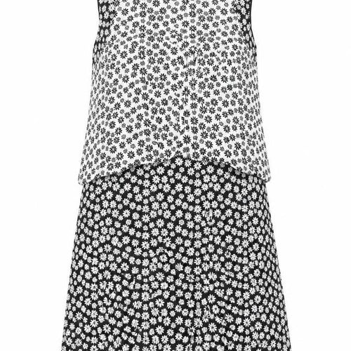 Miss Selfridge Womens Black Floral Polyester A-Line Size 8 Round Neck Zip