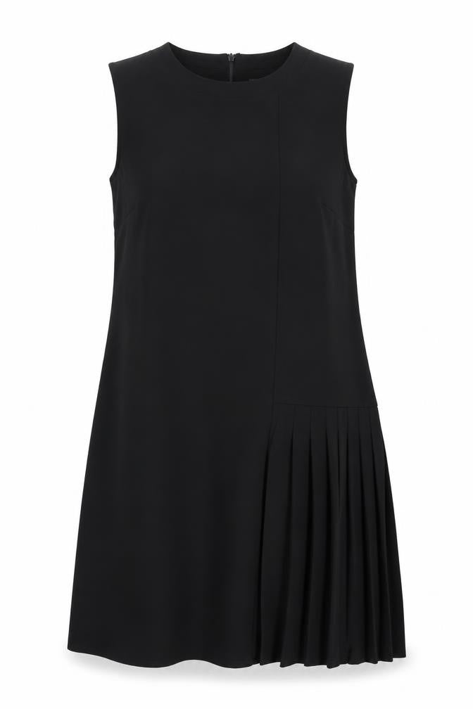 Front view of Primark women’s black polyester trapeze & swing, size UK 8, round neck zip