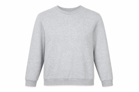 Front view of ASOS women’s grey round neck cotton jumper, size S
