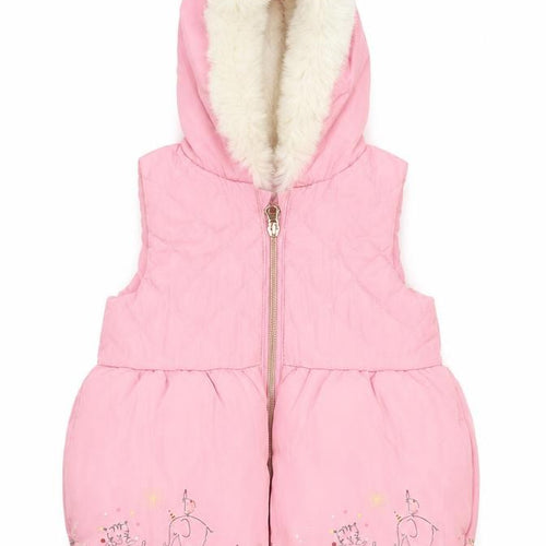 Authentic Girls Pink Puffer Jacket Jacket Size 9-12 Months Zip - Cute Animals Print