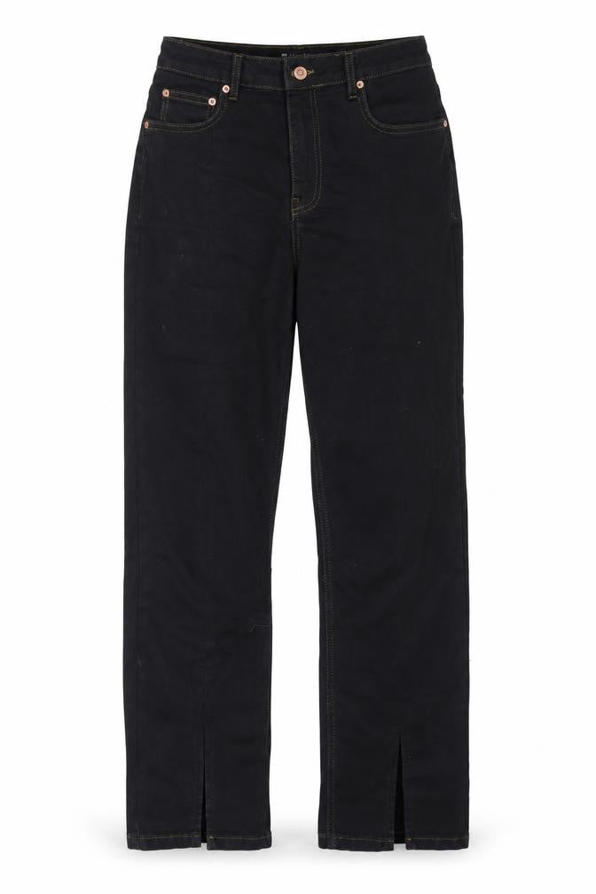 ASOS Womens Black Cotton Straight Jeans Size 28 in Regular Zip
