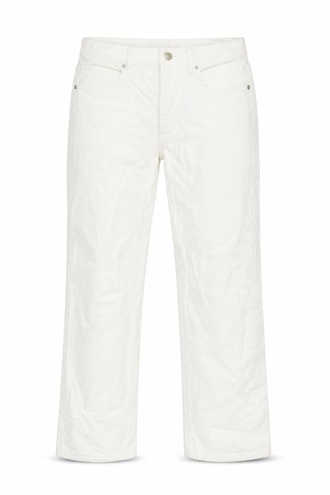 Uniqlo Womens White Cotton Straight Jeans Size 25 in Regular Zip