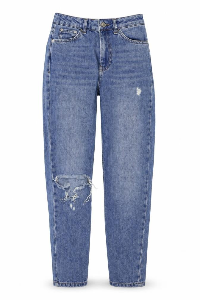 Topshop Womens Blue Cotton Straight Jeans Size 26 in Regular Zip