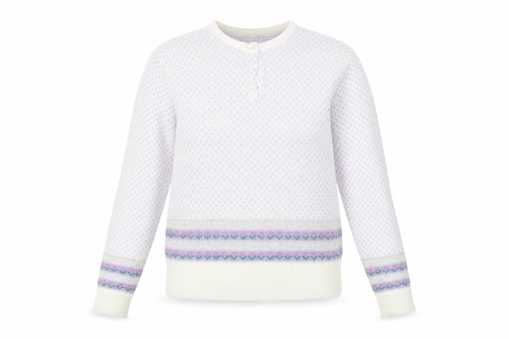 Preworn Womens Purple Round Neck Floral Acrylic Pullover Jumper Size M