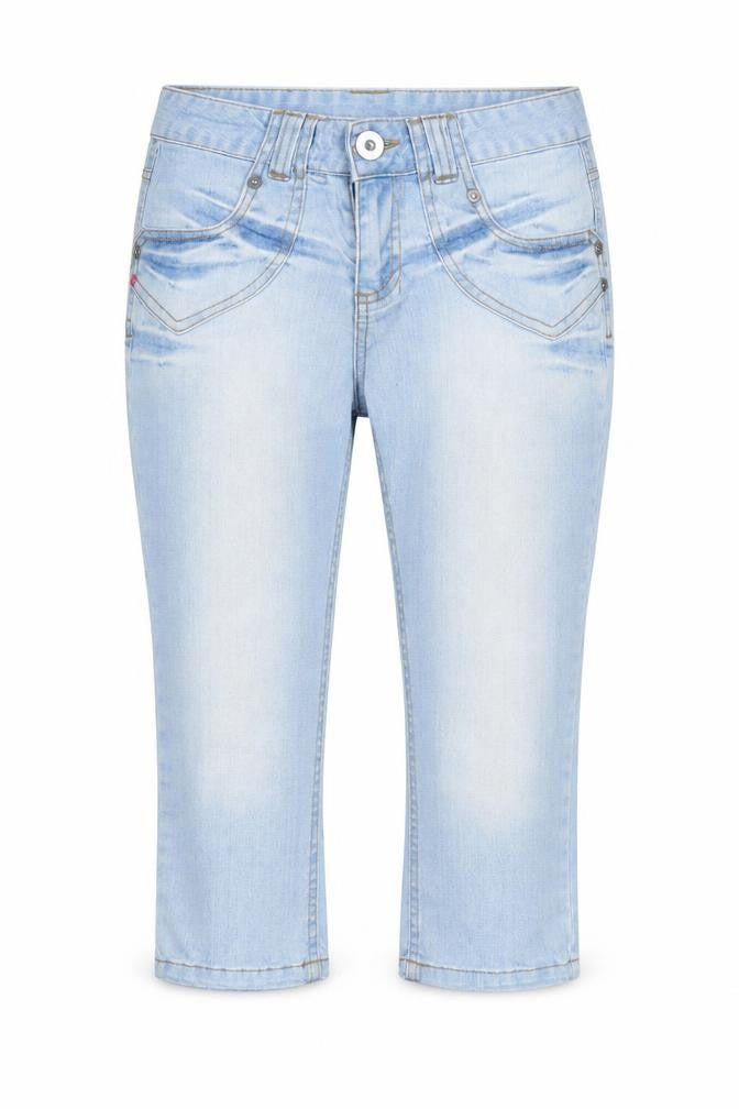 Miss Baron Womens Blue Cotton Cropped Jeans Size 8 Regular Zip
