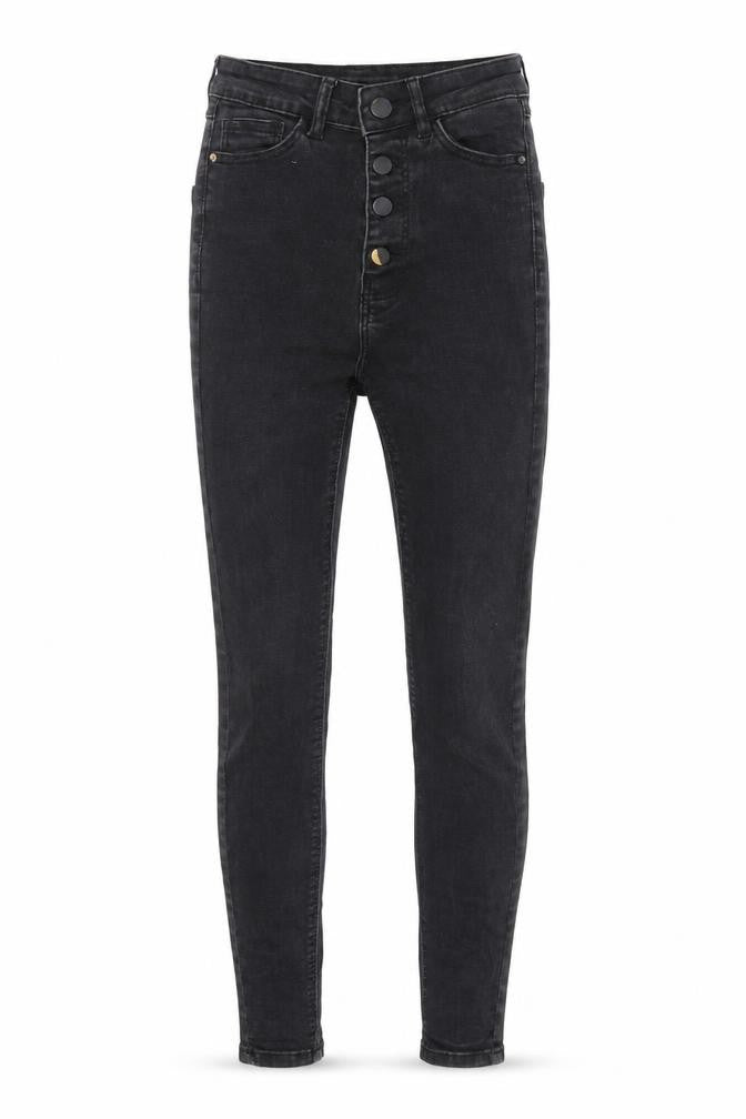 Review Womens Black Cotton Skinny Jeans Size 25 in Regular Button