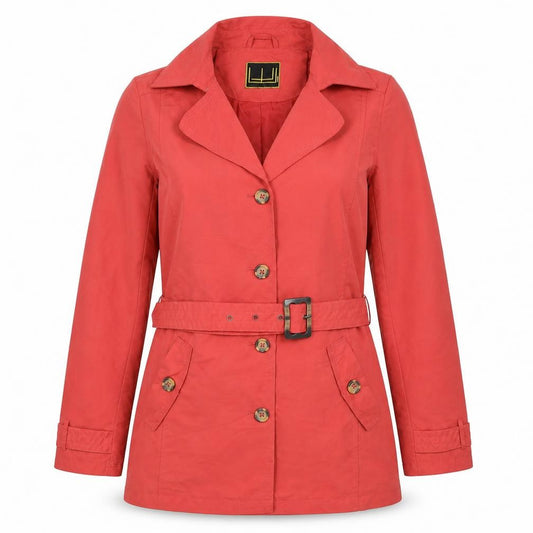 Front view of Enigma women’s pink jacket, size XL, button