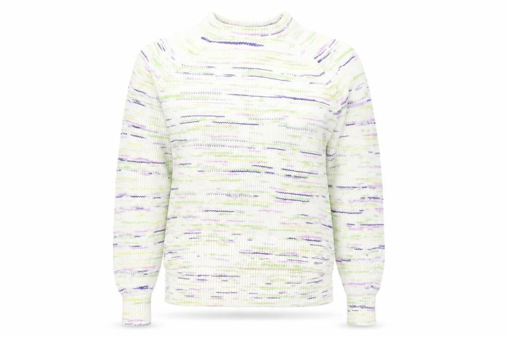 Marks and Spencer Womens Multicoloured Round Neck Striped Cotton Pullover Jumper Size L