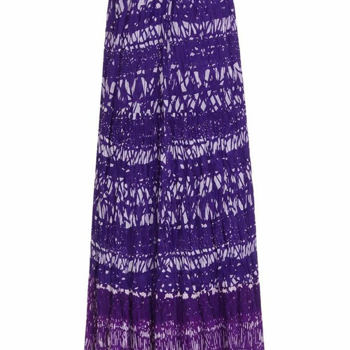 Ocean Club Womens Purple Geometric Cotton Maxi Size 10 Off the Shoulder Pullover